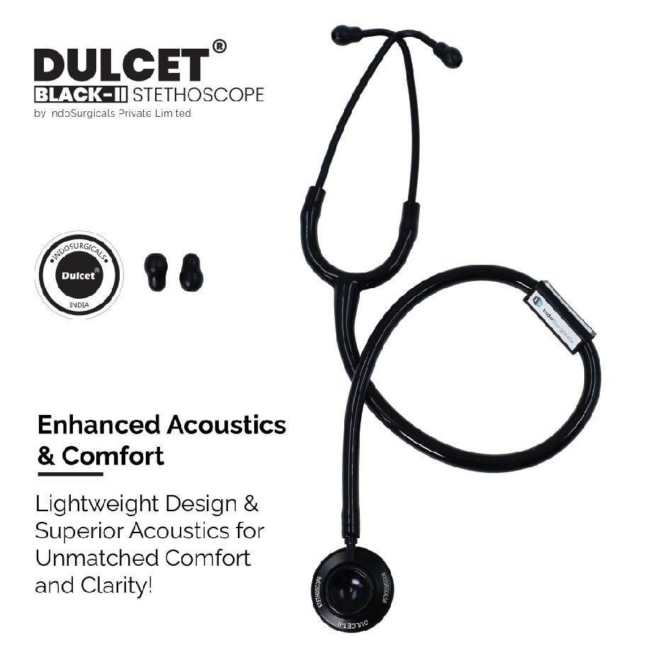 IndoSurgicals Dulcet Black-II Stethoscope - Image 2